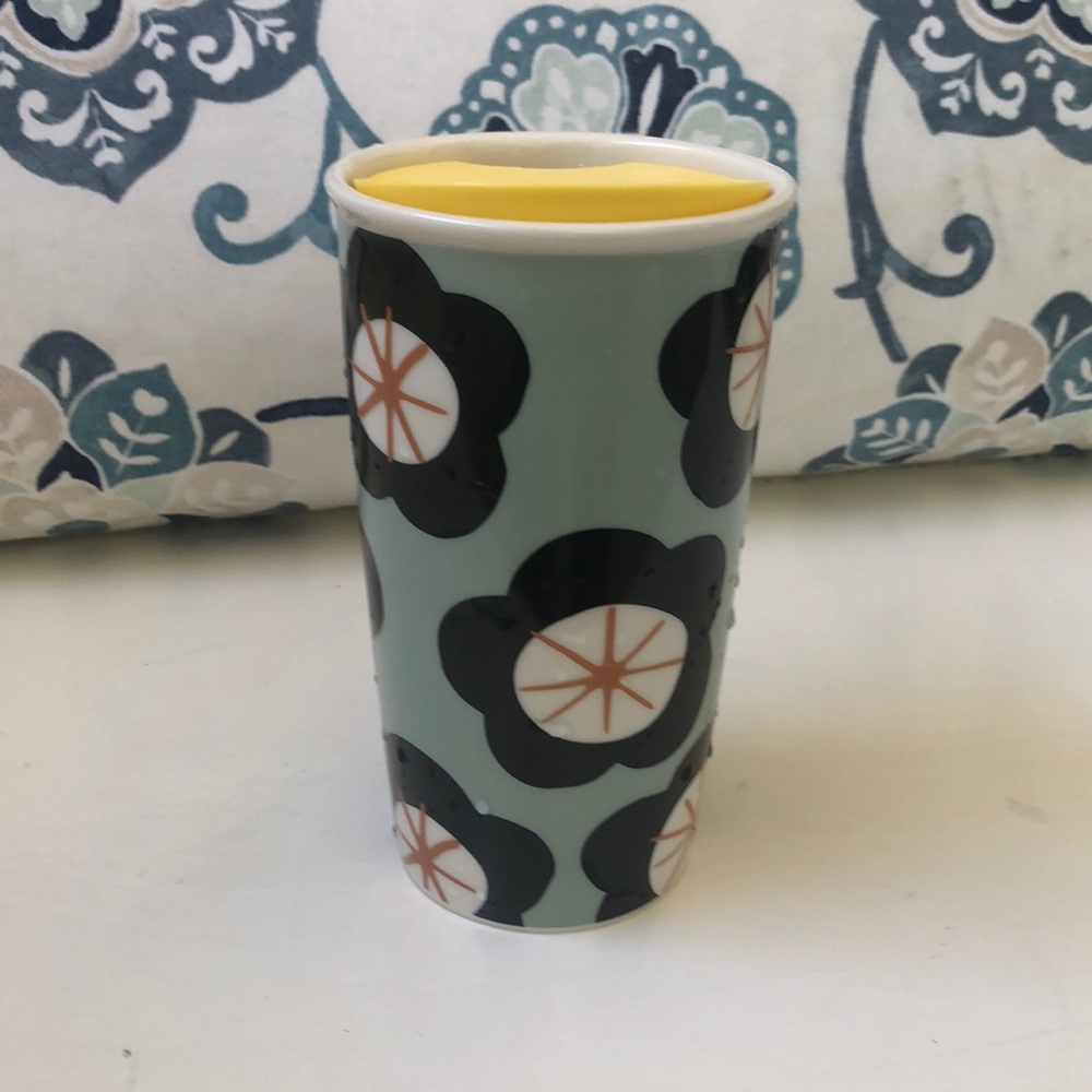 Starbucks Cute Abstract Flower Glass Travel Mug
